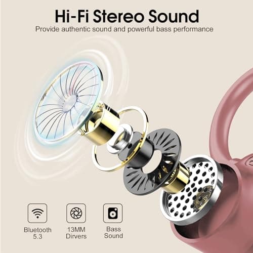 Wireless Earbuds with Earhooks HiFi Stereo, IP7 Waterproof Sports Earphones — view 4