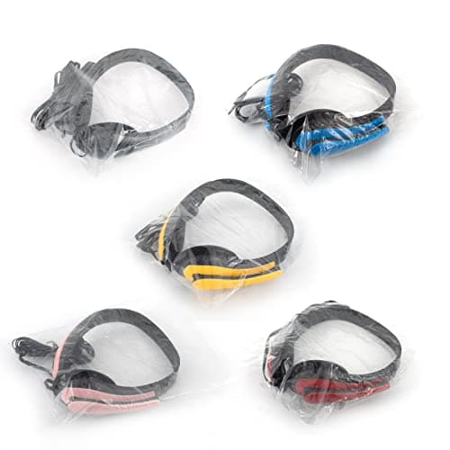 SZBPHS 20 Packs Headphones Bulk with Microphone for Classrooms Student Headsets Durable Wired Kids Disposable On Over Ear Earphones Class Set 5 Multiple Colors School Airplane Travel Business Office — view 5