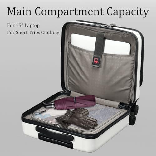 Kaleenie 16" Carry On Briefcase Luggage with 2 Laptop Compartments — view 3