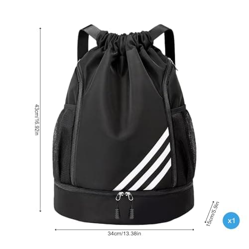 Waterproof Sports Backpack with Shoe Compartment and Water Bottle Pockets — view 2