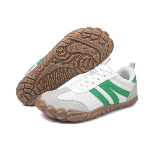 Barefoot Shoes Mens Womens Trail Running Shoes Outdoor Zero Drop Wide Toe Box Shoes Lightweight Walking Sneakers Non Slip Hike Footwear Minimalist Fitness Shoes，White，5UK