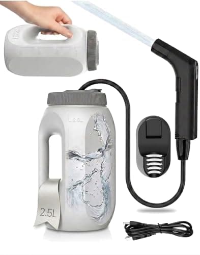 Portable Bidet for Travel & Camping - Electric Handheld Bidet Sprayer for Women & Men | Muslim Shower Shattaf | 2.5L Tank | 1.2m Hose | USB Rechargeable 800mAh | Postpartum & Personal Hygiene