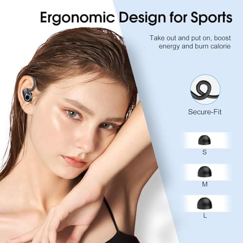 Wireless Earbuds with Earhooks HiFi Stereo, IP7 Waterproof Sports Earphones — view 6