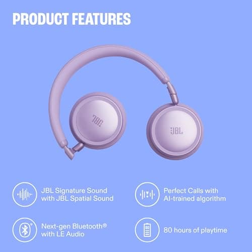 JBL Live 680NC Wireless On‑Ear Noise Cancelling Headphones, Orange — view 4