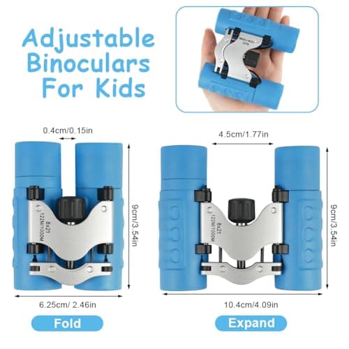 OSDUE Binoculars for Kids, 8 x Super Zoom Function Kids Telescope Outdoor Toys 4 5 6 7 8 Years Old Boys Girls High Resolution Binoculars for Kid Toys Educational Learning Purple — view 2