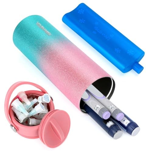 YOUSHARES Insulin Cooler Travel Case - Portable Insulin Pen Case 48H Cooling, TSA Approved Small Insulated Bag with Ice Pack for Diabetes Supplies, Holds 1-5 Insulin Pens (Pink)
