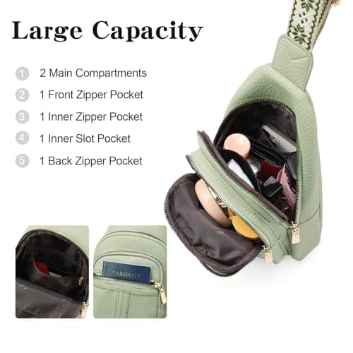 GAEKEAO Sling Bag for Women Crossbody Bags Fanny Pack Cross Body Bags Vegan Leather Chest Bag Travel Shoulder Belt Purse Backpack Gifts — view 2