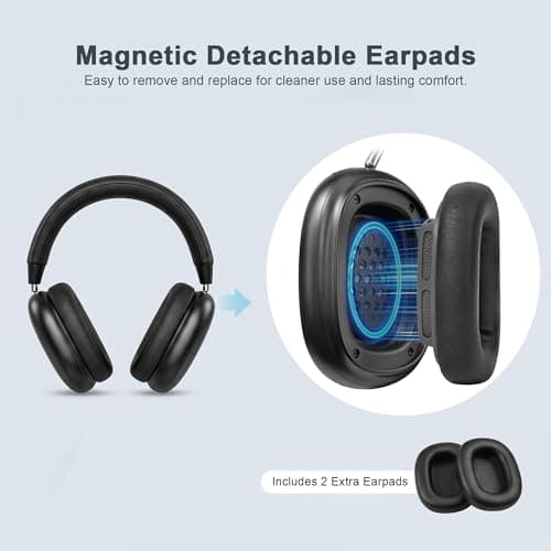 VoKinroad Wireless Over-Ear Headphones with Magnetic Earpads — view 3