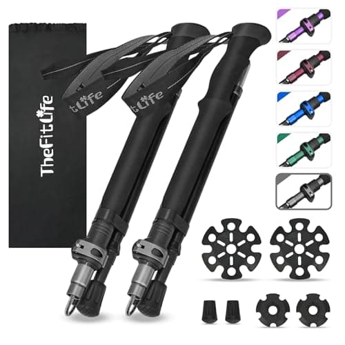 TheFitLife Folding Trekking Poles for Hiking, lightweight Walking Stick