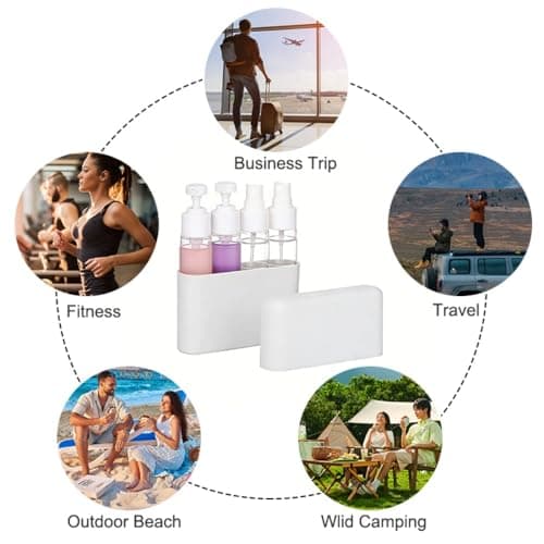 Aurdox Travel Bottles Set, TSA Approved Containers for Toiletries, 4 in 1 Set Dispensers Include Spray Bottles and Pumps Bottles with Silicone Case for Cosmetics and Liquids- Leakproof (Grey) — view 6