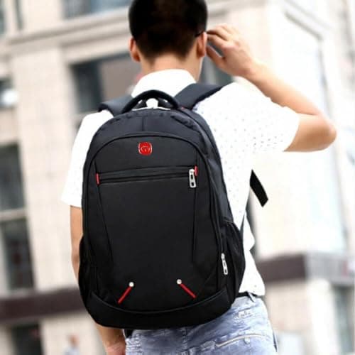 Kinhomii Black Backpack Rucksack Large Bag Travel Work Hiking School Sports Outdoor Laptop Bag Water Resistant School Rucksack Gift for Men and Women — view 6