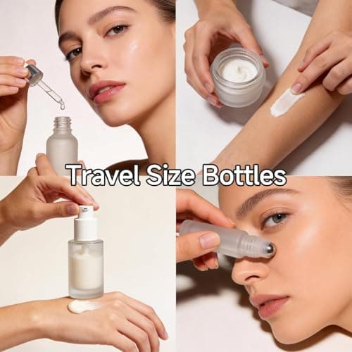 Skincare Glass Travel Bottles with Label, Travel Bottles for Toiletries 9Pack,Leak-Proof,TSA-Approved Toiletry Bag,Small Travel Containers,Mini Travel Size Toiletries Bottles — view 6