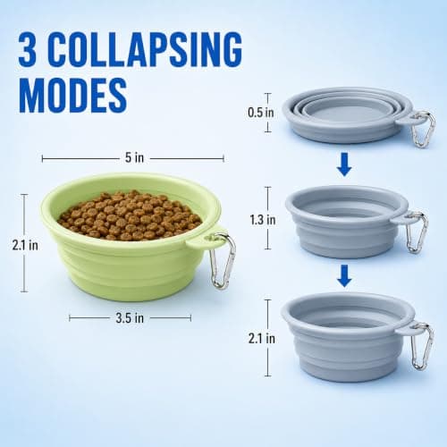 2PCS Collapsible Dog Cat Water Bowls, 350ml Portable Dog Bowls — view 2
