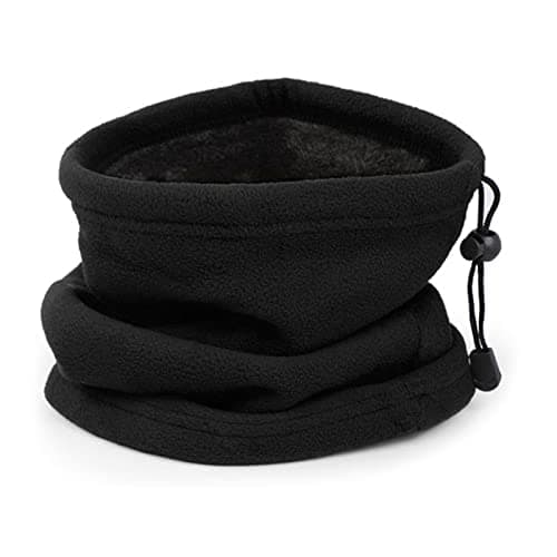 MIVAIUN Winter Neck Warmer Snood Warmer Gaiter Beanie Hat Neck Warmer Arctic Fleece Lining Plush Scarf Windproof and Warm For Winter Outdoor Warmth Cycling Skiing Mens Womens (Black)