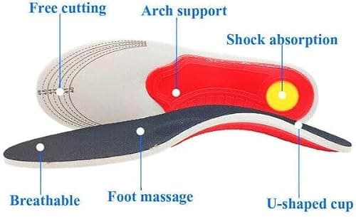 Plantar Fasciitis Orthotic Insoles for Women, High Arch Support Shoe Insoles for Men, Shock Absorbing Shoe Inserts Insole for Flat Feet for Men and Women for Running, Jogging,Hiking (Small EU 35-39) — view 6
