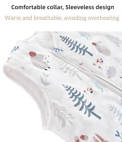 Chilsuessy Baby Sleeping Bag 2.5 tog Toddler Sleeping Bag 100% Cotton Nursery Bedding Kids Wearable Blanket Sleeping Sack for Infant Boys Girls, Squirrel Adventure, 90cm/1-2 Years — view 5