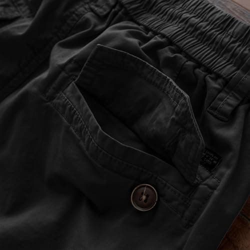 Men's Classic Cargo Shorts with Zip Button Closure, Multi-Pocket Design for Outdoor Sports & Work, Lightweight Summer Trousers, Quick-Dry Fabric (Black, M) — view 4