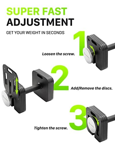 Eisenlink Adjustable Dumbbell 4-20kg Weight Set - Adjustable Dumbbell Set with Anti-slip Handle 2kg Increments Innovative Easy Safe Locking Mechanism for Home Gym Fitness (1×20kg) — view 4
