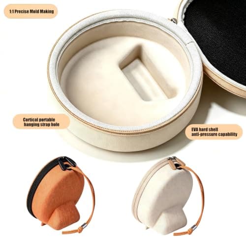 CUNZJIA Portable Travel Case, Round Hard Shell, Closure, Wrist Strap Carry, Daily Storage, Bag Companion — view 4