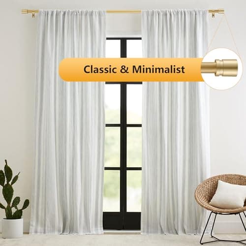 Poskena 16mm Gold Curtain Pole, Curtain rods 67-147cm — view 2