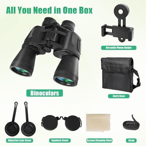 20x50 High Power Binoculars for Adults, Long Distance Binoculars with Phone Adapter, BAK4 Prism and FMC Lenses, Waterproof for Bird Watching, Hunting, Travel, Stargazing and Sports Events — view 4