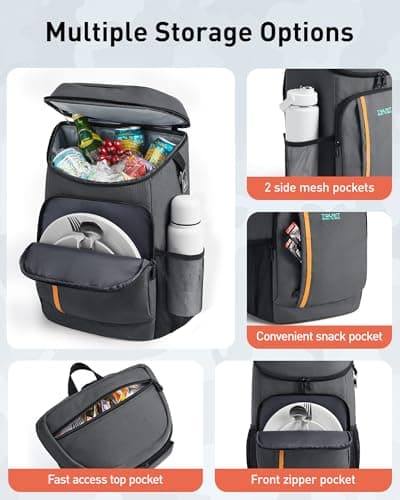 TOURIT Cooler Backpack 30 Cans, Insulated Leak-Proof Bag for Camping, Beach — view 6
