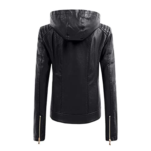 Women's Genuine Leather Winter Jacket with Hood - Softshell, Long, Waterproof, Fleece, Warm, Thin, Red, Long Sleeve, Biker — view 3