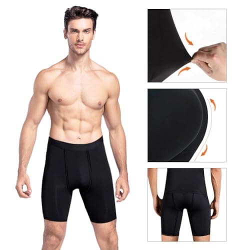 AUYAO Mens Compression Shorts, Mens Compression Base Layer Shorts with Phone Pockets, Mens Tight Dry Sports Shorts, Sports Undershorts Running Base Layer Shorts for Workout Cycling Gym Running — view 2