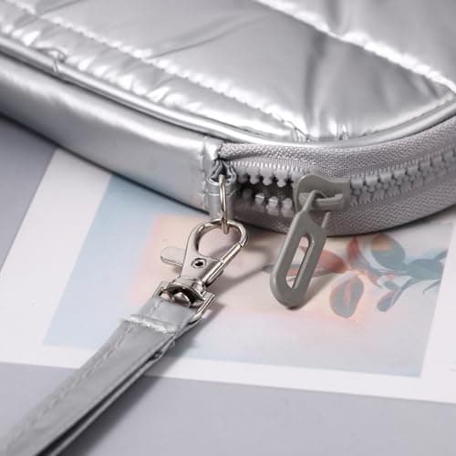 JewelryWe Waterproof RFID Passport Holder: Large Capacity Travel Wallet with Wrist Strap for Men and Women, Silver — view 4