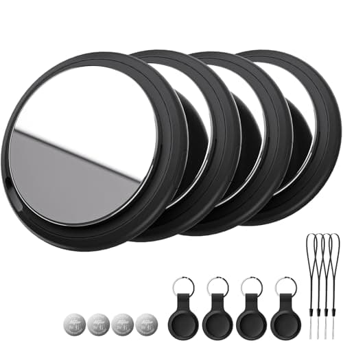 Bnlei Air Tracker Tag Works with Apple Find My (iOS Only) Includes Replaceable Battery, Bluetooth Smart Item Locator Key Finder for Keys, Luggage, Wallet, Car, Bicycle (4-Pack-Black)