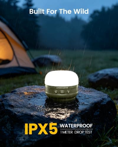 Glocusent Rechargeable Camping Light, 120H Pocket Tent Camping Lantern IPX5 — view 6