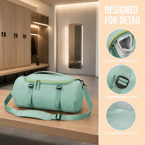 40L Waterproof Gym Duffle Bag, Duty Travel Duffel Holdall Backpack — view 5