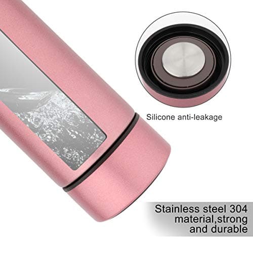 QiCheng&LYS 500ML Travel Mug with Temperature Display 304 Stainless Steel, Double Walled Vacuum Insulation Cup for Heat and Cold Water(Pink) — view 3
