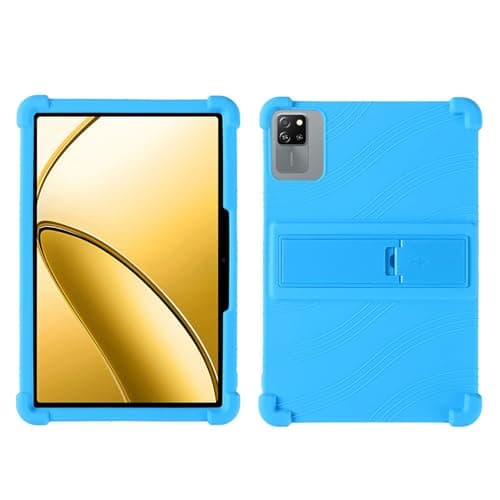 INSOLKIDON Compatible with Case for Blackview Tab 60 WiFi 10.1 inch tablet, Full Coverage Ultra Slim adjustable Stand Silicone Shockproof Lightweight Protective Cover Case (Sky Blue)