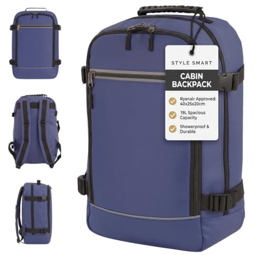 RYANAIR Cabin Bags 40x20x25 - Underseat Travel Backpack Hand Luggage | Navy
