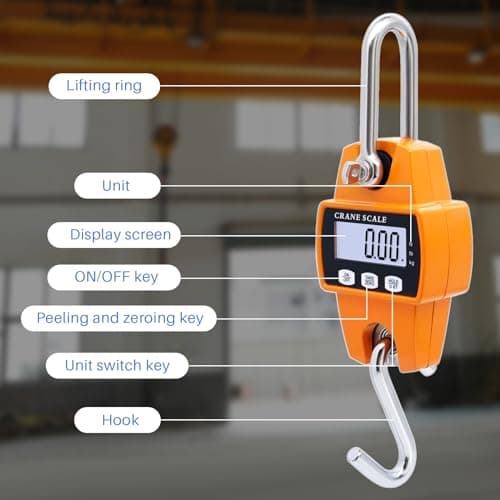 MUALROUS Mini Digital Crane Scale 300kg/600lb Electronic Hook Hanging Scale — view 6