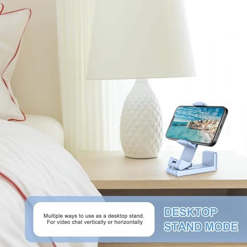Orco Universal Airplane Phone Holder Mount - 360° Rotating Travel Essential for Flying, Desk & Kitchen - Adjustable Folding Cell Phone Stand for iPhone 15 14 13, Samsung & Android Devices - Black — view 4