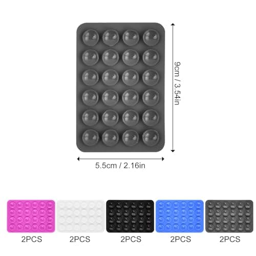 Wisebom Pack of 10 Silicone Suction Cup Phone Holder for Mobile Phone Cases, Compatible with Smooth Surfaces (Glass, Stainless Steel, Car Interiors), Holder — view 2