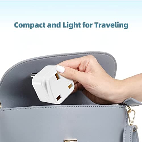 LUKELI 4 Pack UK to USA Plug Adapter - Type B Travel Adapter-(White 4 Pack) — view 4