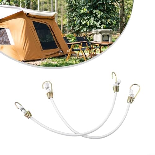 Heavy Duty Latex Bungee Cords 20 Pack, 30cm Elastic Luggage Straps with Hooks for Camping Gear, Hiking Backpack, Trailer, Canopy Tie Down Ropes(10PC White) — view 3