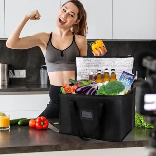 Food Delivery Bag,50L Soft Cool Bag,Foldable Cool Box Insulated Picnic Bag — view 6