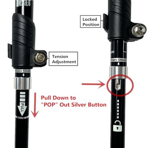 Trekking Pole, Collapsible Walking Hiking Stick for Men Women, Ultralight Aluminum Ski Pole with EVA Grip — view 2