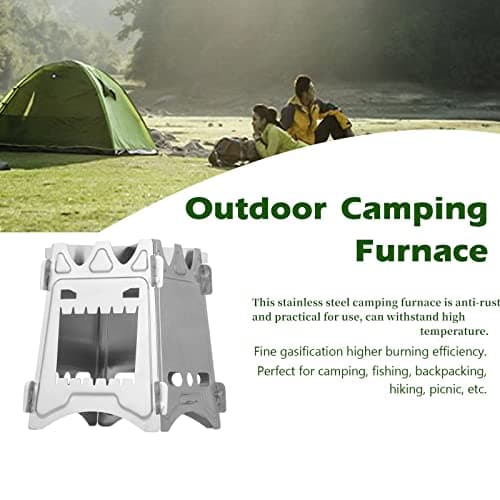 Portable Folding Wood Burning Camping Stove - Lightweight Backpacking Stove for Outdoor Cooking, Hiking, Picnic & Travel | Compact Space-Saving Design — view 3