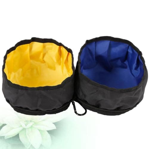 Portable Folding PET Double Bowls with Carabiner, Nylon Travel — view 6