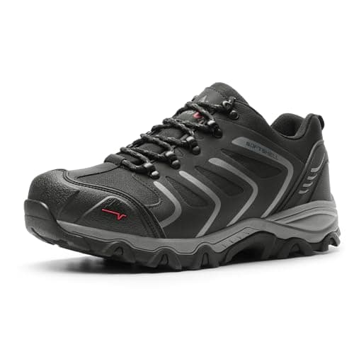 NORTIV 8 Men's Low Top Waterproof Hiking Shoes Trekking Trails Outdoor Work Shoes,Size 5.5,Army/Green/Black/Orange,160448_Low,Size 8,Black/Dark/Grey,160448_Low