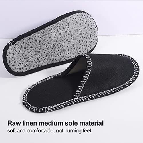 6 Pairs Disposable Fleece Felt Slippers, Portable Washable Non-Slip Slippers for Family Spa Guests Hotel Travel Beige XS Large for Women/Men — view 5