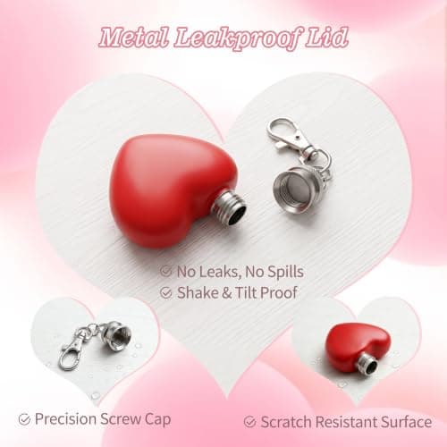 1oz 304 Steel Heart Flask, Silver Leakproof Mini Pocket Bridesmaid Gift — view 4