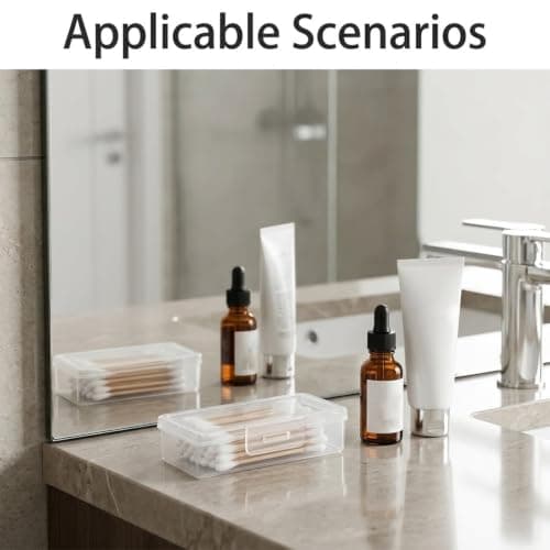 4 Pcs Travel Cotton Bud Holder, Clear Plastic Cotton Pad Storage Container — view 4