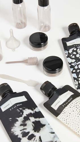 Kitsch Travel Bottles for Toiletries 11pcs - Black & Ivory — view 2