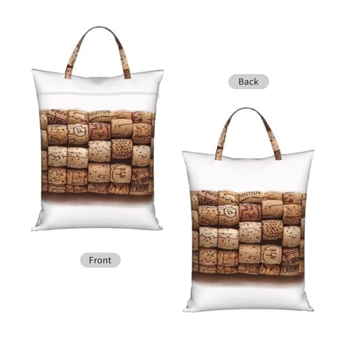 Large Travel Laundry Bags,Wine cork Print with Handle Foldable Laundry Bag for Holidays Gym Swimming and Family Trips, 1Pcs — view 2